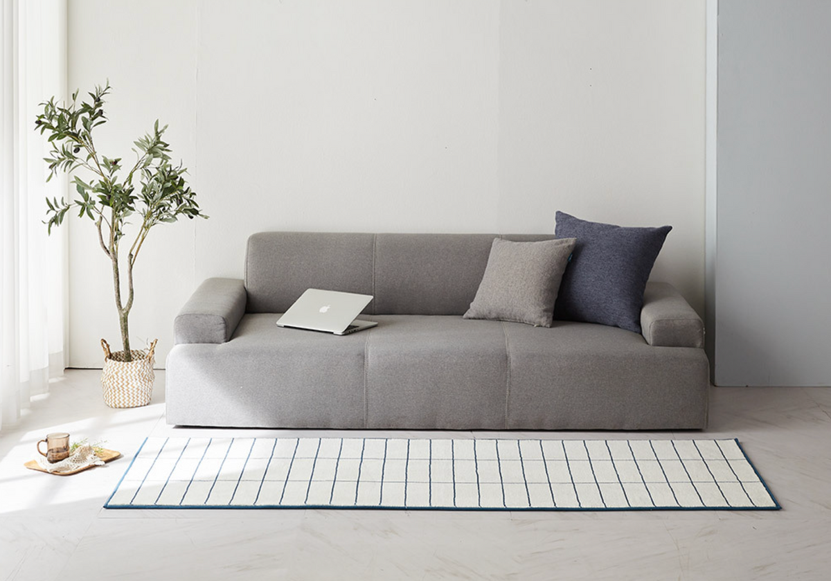 Brick Check Mosaic Tile Microfiber Area Rug
