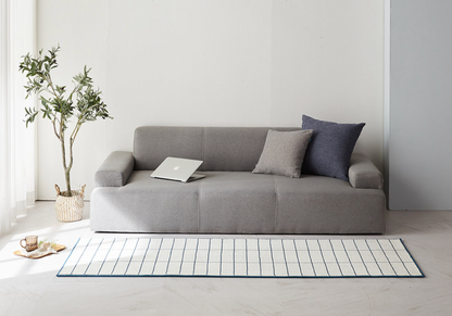 Brick Check Mosaic Tile Microfiber Area Rug