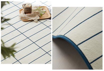 Brick Check Mosaic Tile Microfiber Area Rug