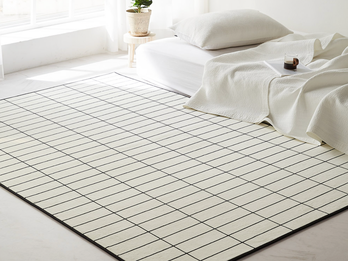 Brick Check Mosaic Tile Microfiber Area Rug