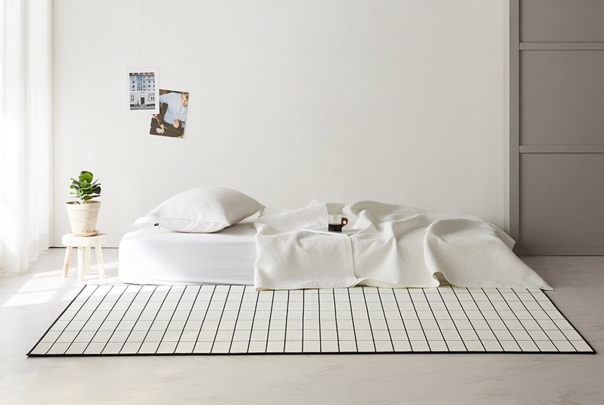 Brick Check Mosaic Tile Microfiber Area Rug