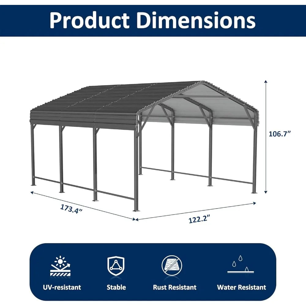 Heavy Duty Galvanized Metal Carport 3.0x4.6 m