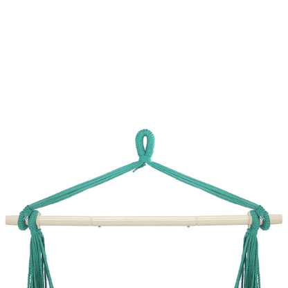 Outdoor Hanging Rope Chair with 2 Pillows Green