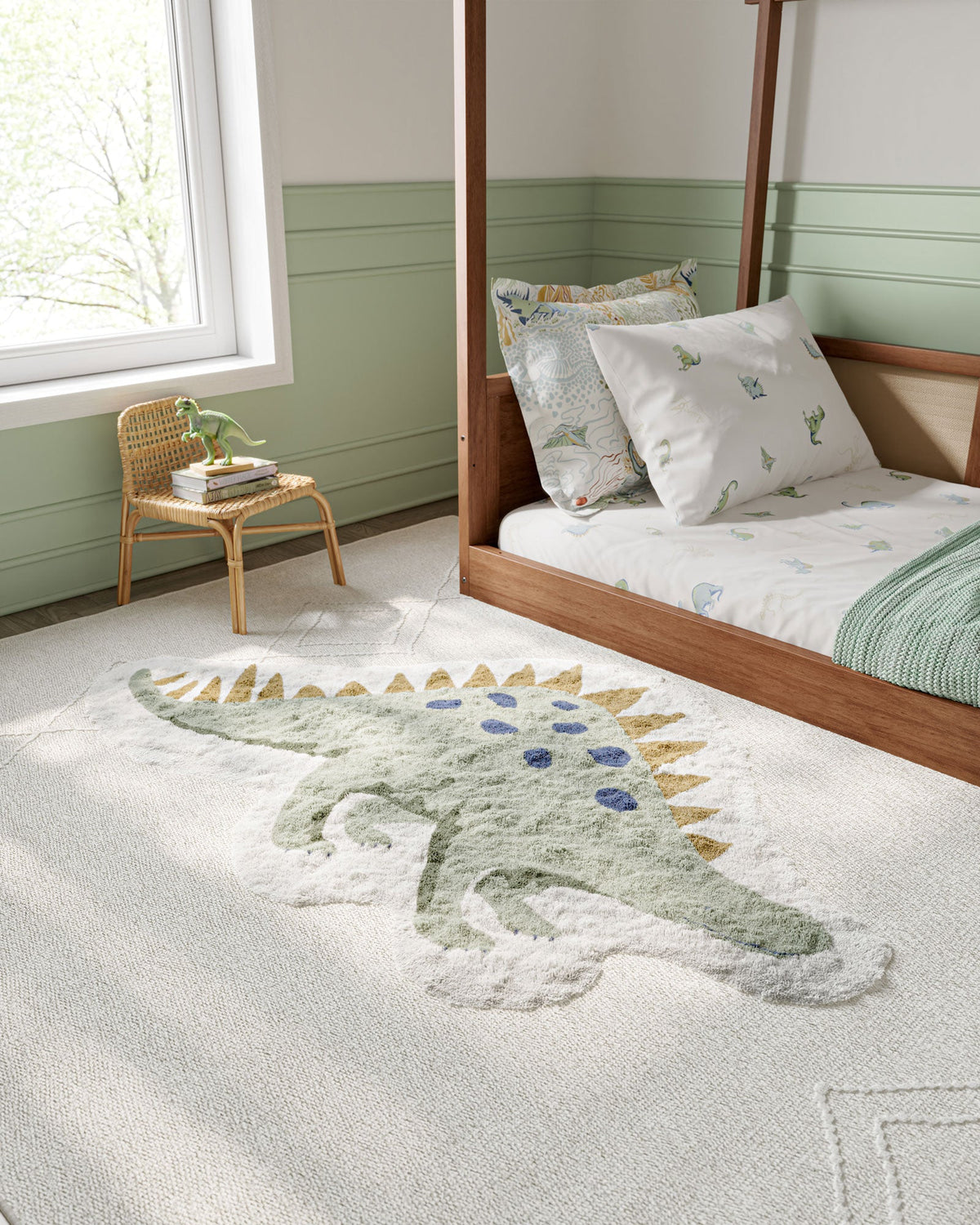 Nestig Stegosaurus Washable Organic Cotton Kids Rug