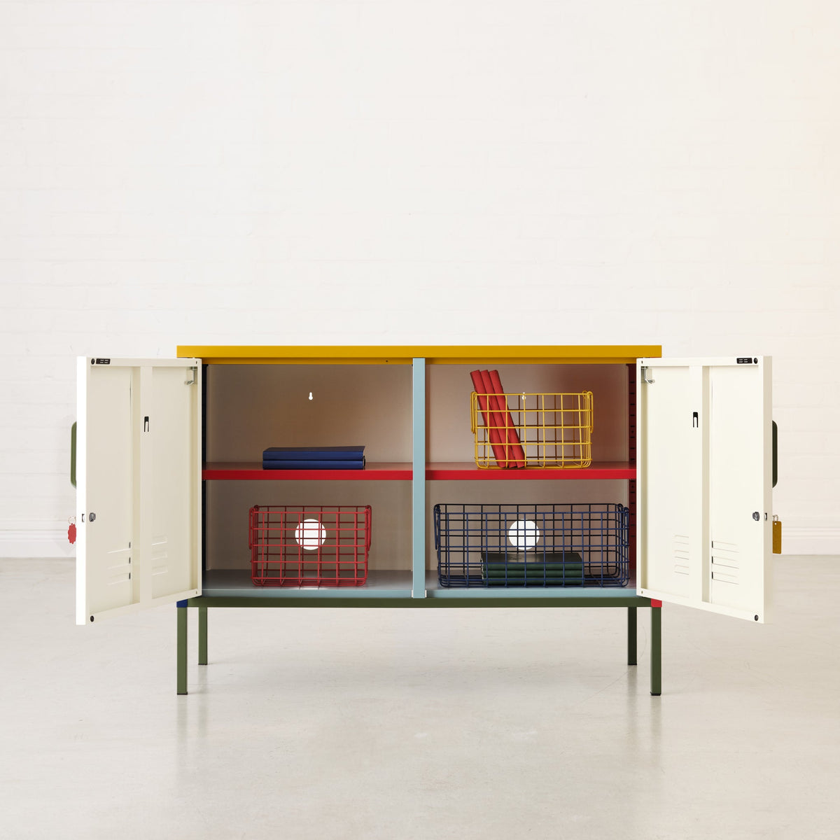 Mustard Made Lowdown Metal Locker Cabinet Multi