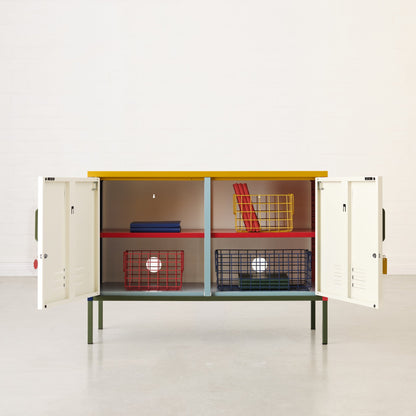 Mustard Made Lowdown Metal Locker Cabinet Multi