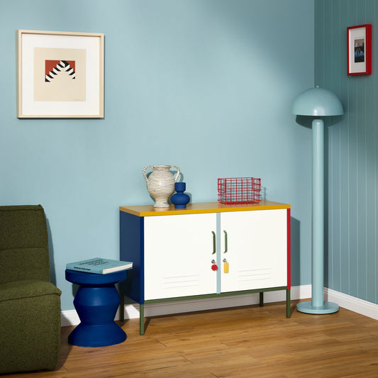 Mustard Made Lowdown Metal Locker Cabinet Multi