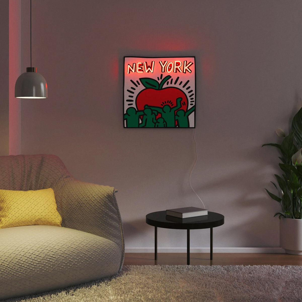 Yellowpop Keith Haring NYC Apple Neon Sign