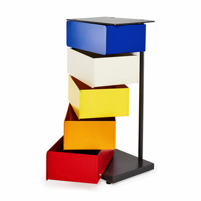 PARIS8 SRLS 5-Drawer Pivot Cabinet Blue/ Yellow/ Red
