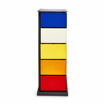 PARIS8 SRLS 5-Drawer Pivot Cabinet Blue/ Yellow/ Red