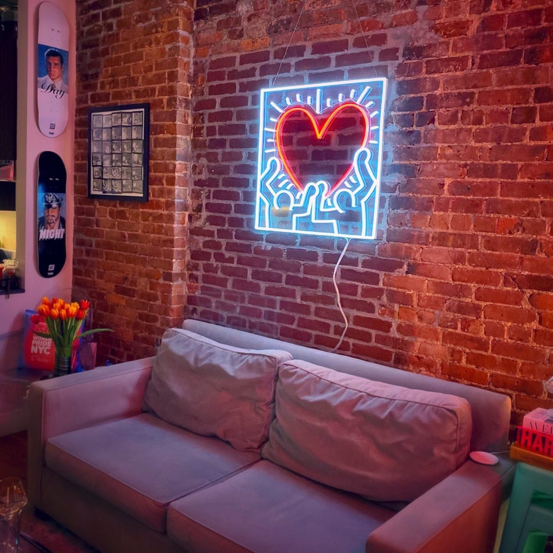 Yellowpop Keith Haring Radiant Heart LED Neon Sign