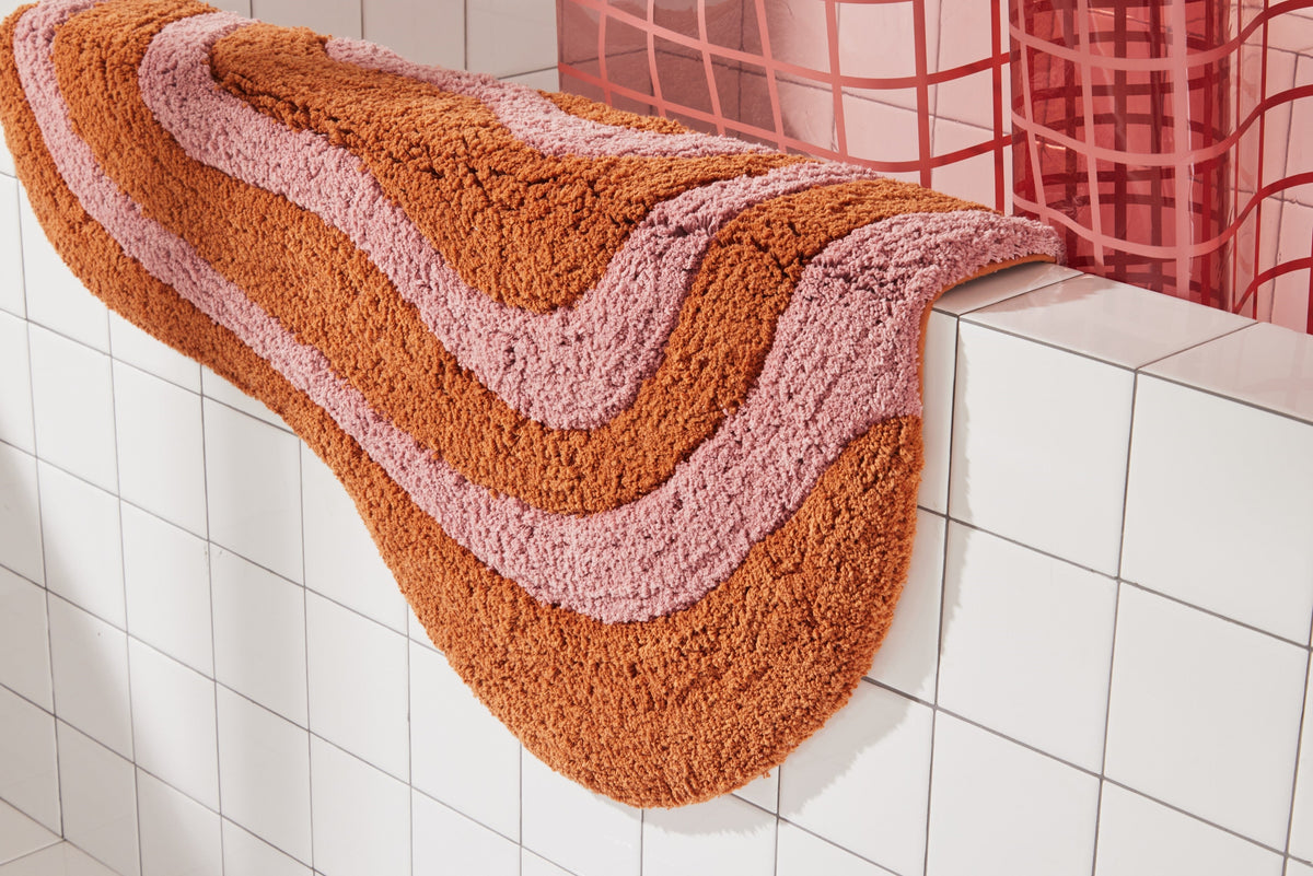 Quiet Town Lost Coast Hand-Woven Cotton Bath Rug Latex Backing