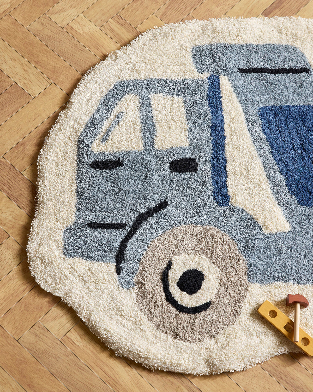 Nestig Dump Truck Washable Organic Cotton Kids Rug