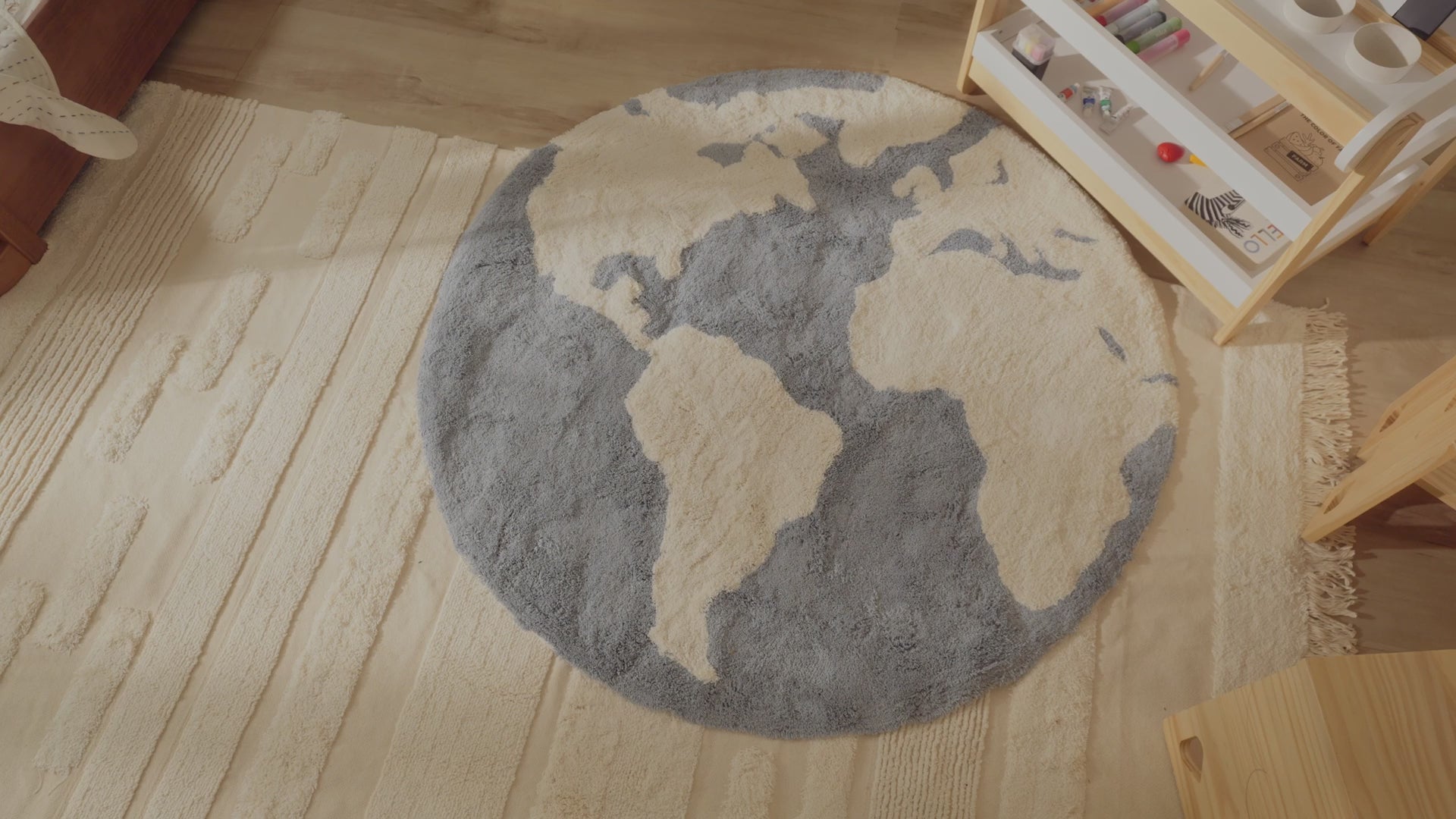 Nestig Our World Washable Organic Cotton Kids Rug