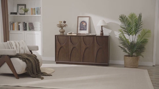 Modway Render Three-Tier Display Storage Cabinet Walnut