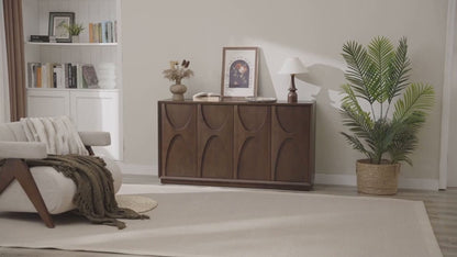 Modway Render Three-Tier Display Storage Cabinet Walnut