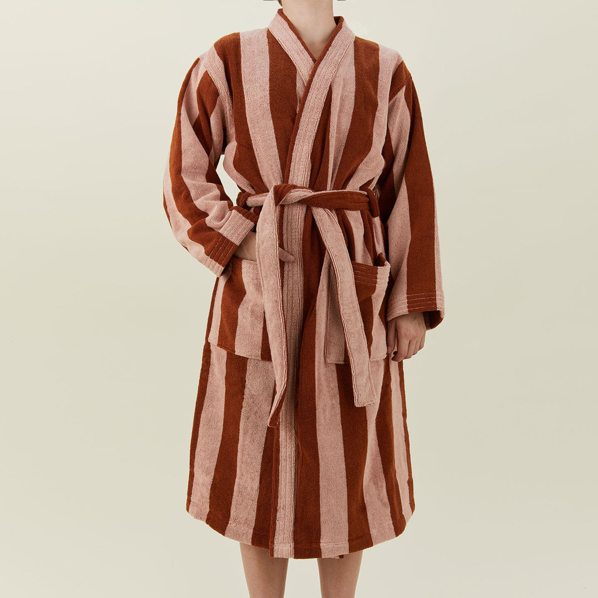 Hawkins New York Simple Striped Terry Bathrobe