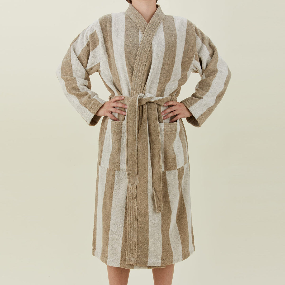 Hawkins New York Simple Striped Terry Bathrobe