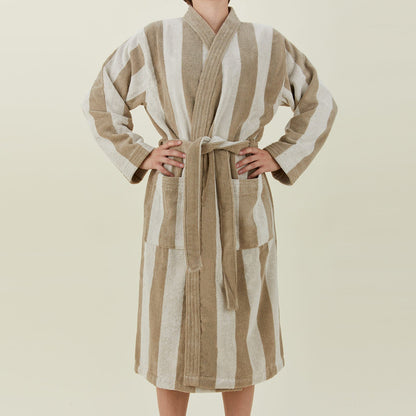 Hawkins New York Simple Striped Terry Bathrobe
