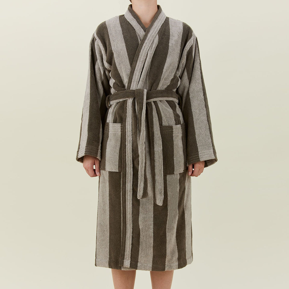 Hawkins New York Simple Striped Terry Bathrobe