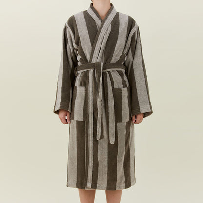 Hawkins New York Simple Striped Terry Bathrobe