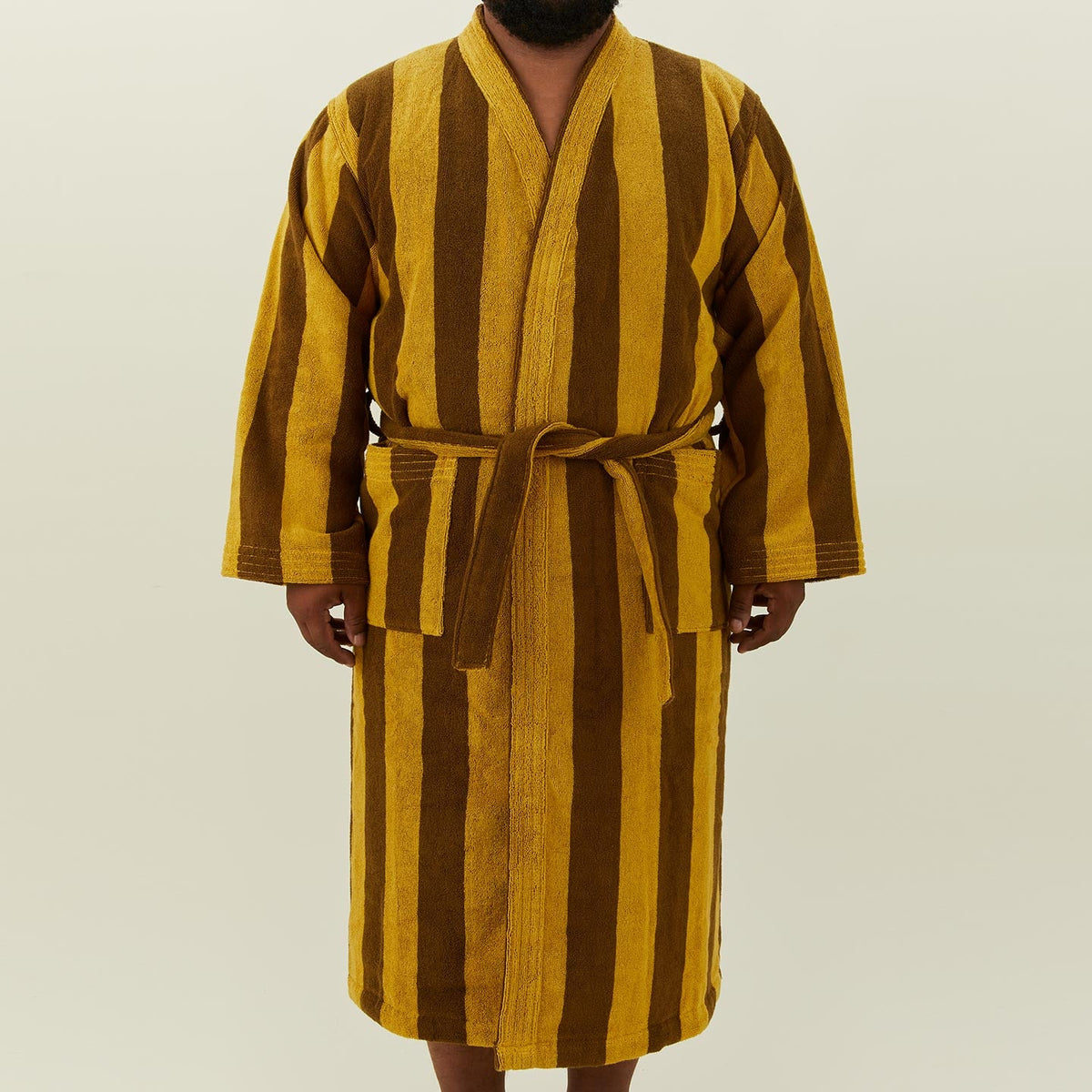 Hawkins New York Simple Striped Terry Bathrobe