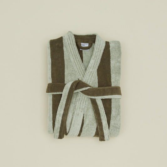 Hawkins New York Simple Striped Terry Bathrobe