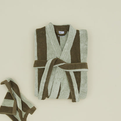 Hawkins New York Simple Striped Terry Bathrobe