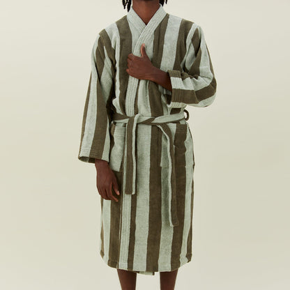 Hawkins New York Simple Striped Terry Bathrobe