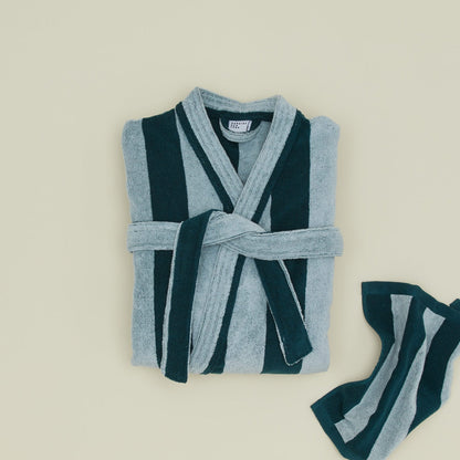 Hawkins New York Simple Striped Terry Bathrobe