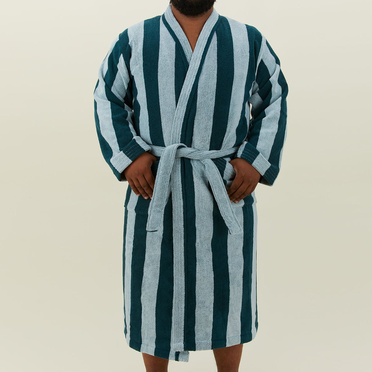 Hawkins New York Simple Striped Terry Bathrobe
