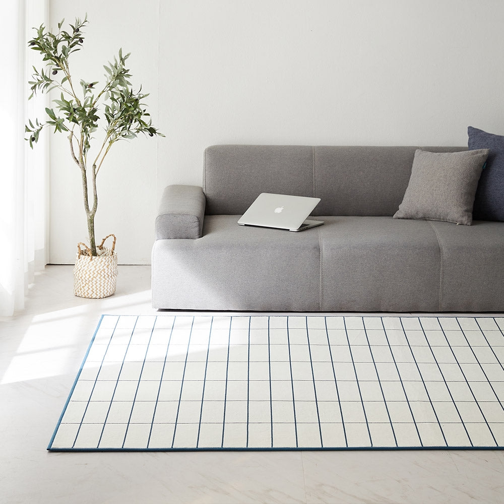 Buybeam Brick Check Mosaic Tile Microfiber Area Rug