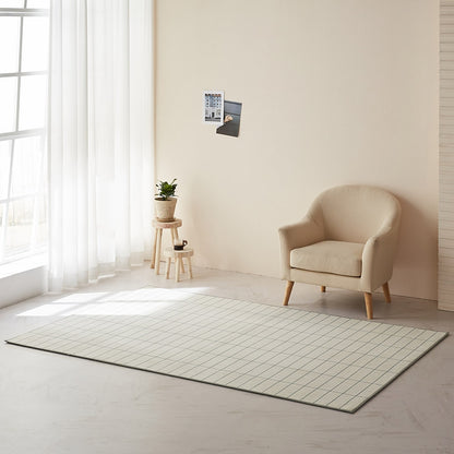 Buybeam Brick Check Mosaic Tile Microfiber Area Rug